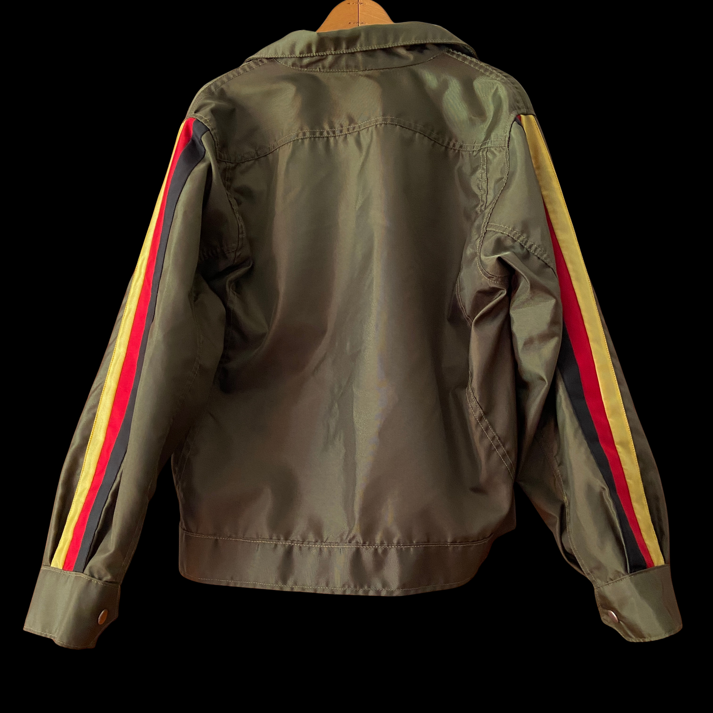 1970s Green Striped Nylon Trucker Jacket