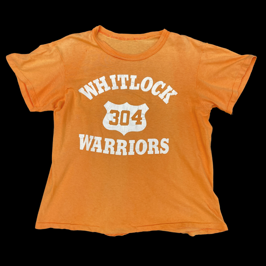 1960s Orange Jersey Sports Tee Shirt Whitlock Warriors