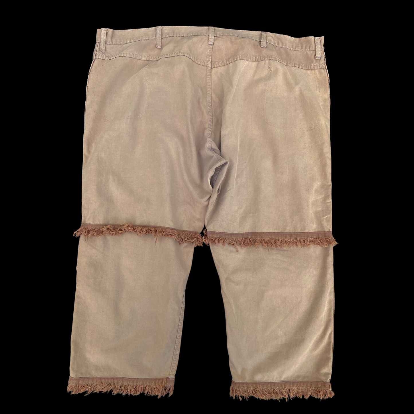 1970s Big Mac Tan Fringe Pants 50 in Waist