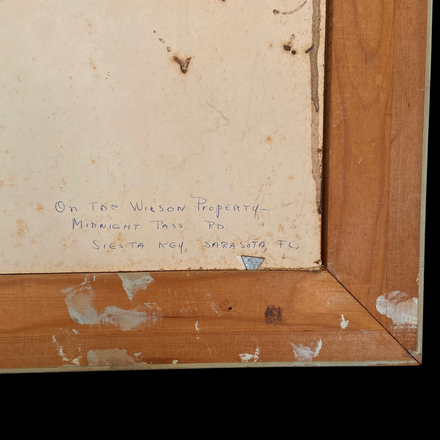 1960s Yellow House Painting in Original Wood Frame