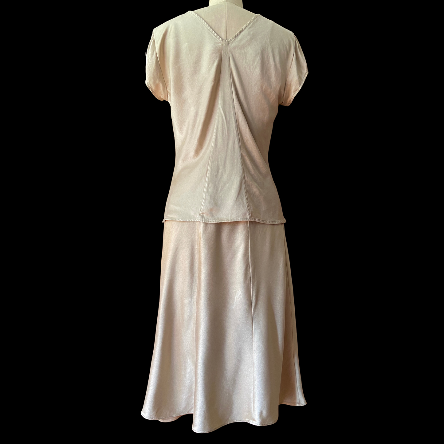 1990s Silk Skirt Set 1930s 1940s Style
