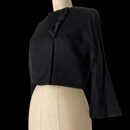 1950s Black Bow Top Jonathan Logan