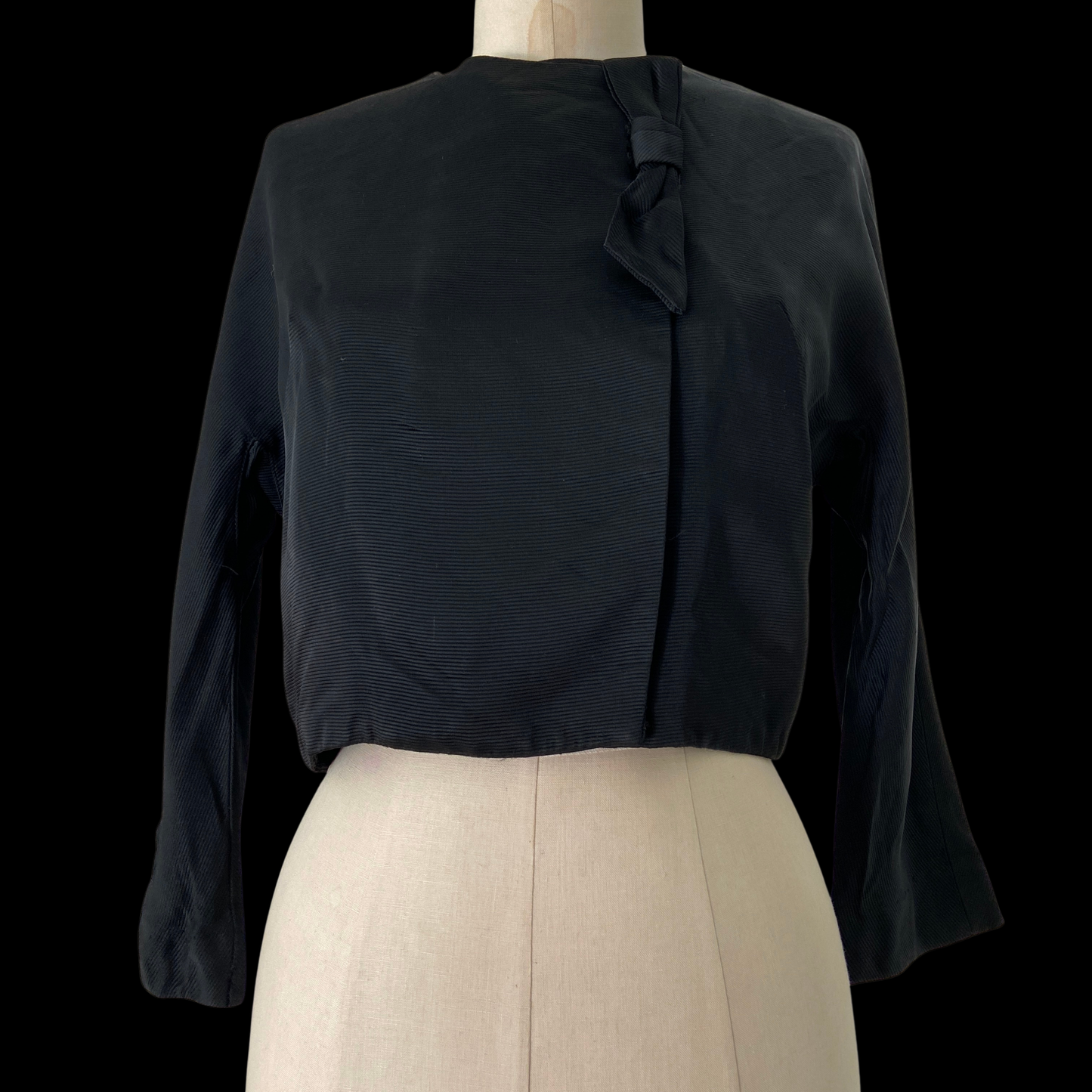1950s Black Bow Top Jonathan Logan