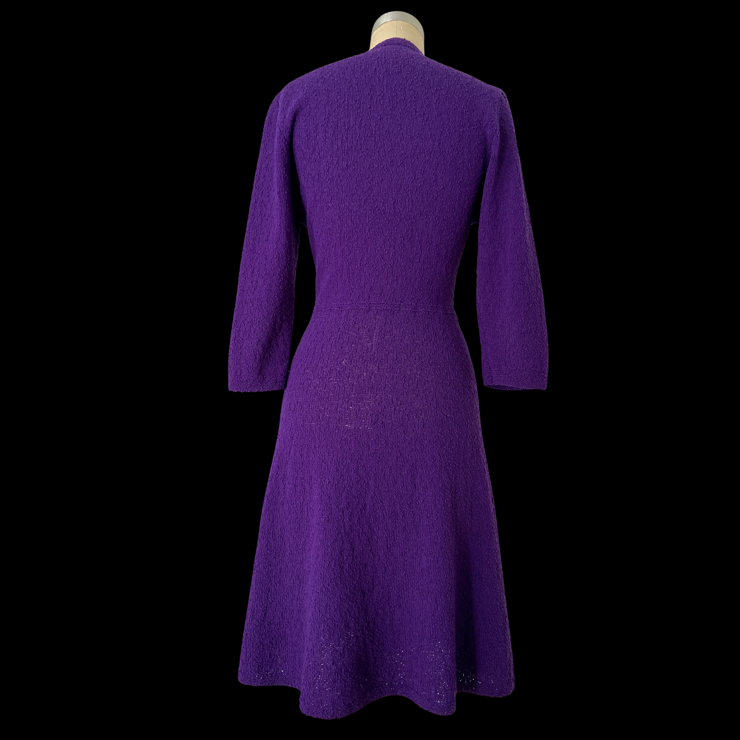 1940s Purple Sweater Dress Wool Boucle