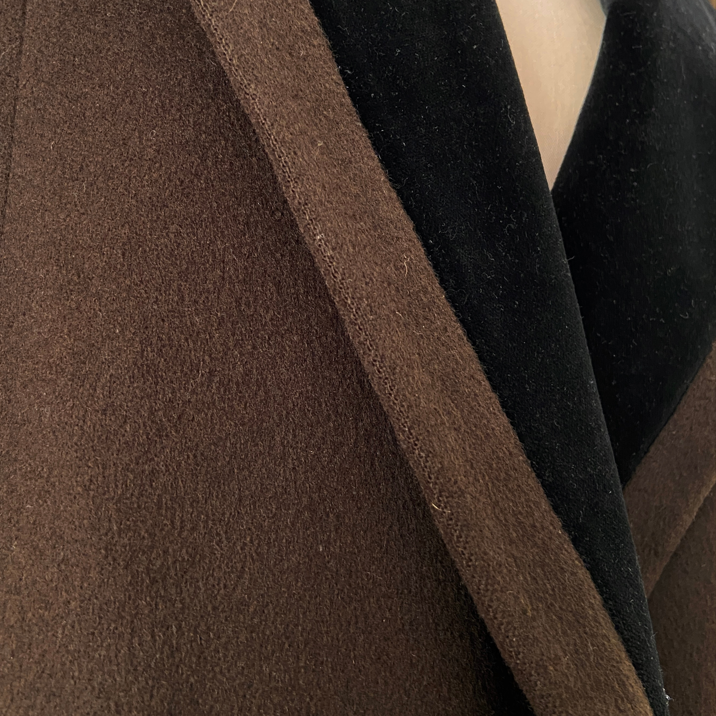 1980s Brown Wool Coat 1940s Style