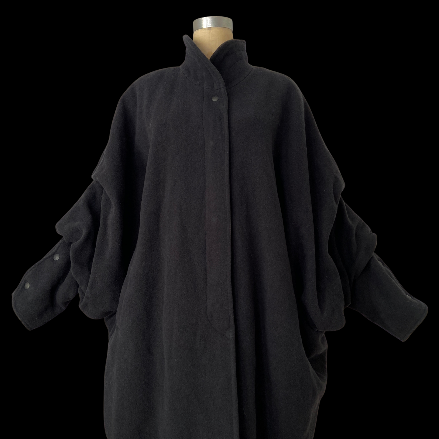 1980s Wool Cocoon Coat Issey Miyake Style