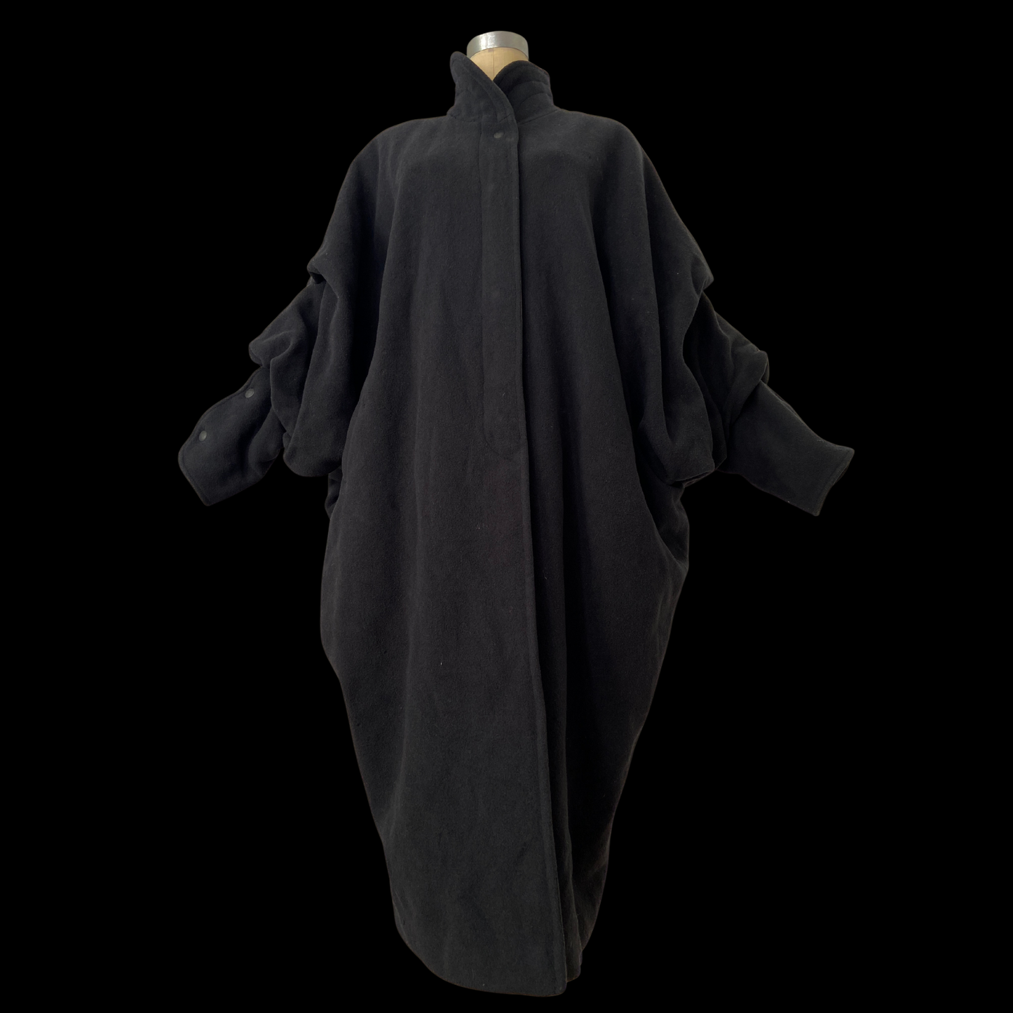 1980s Wool Cocoon Coat Issey Miyake Style