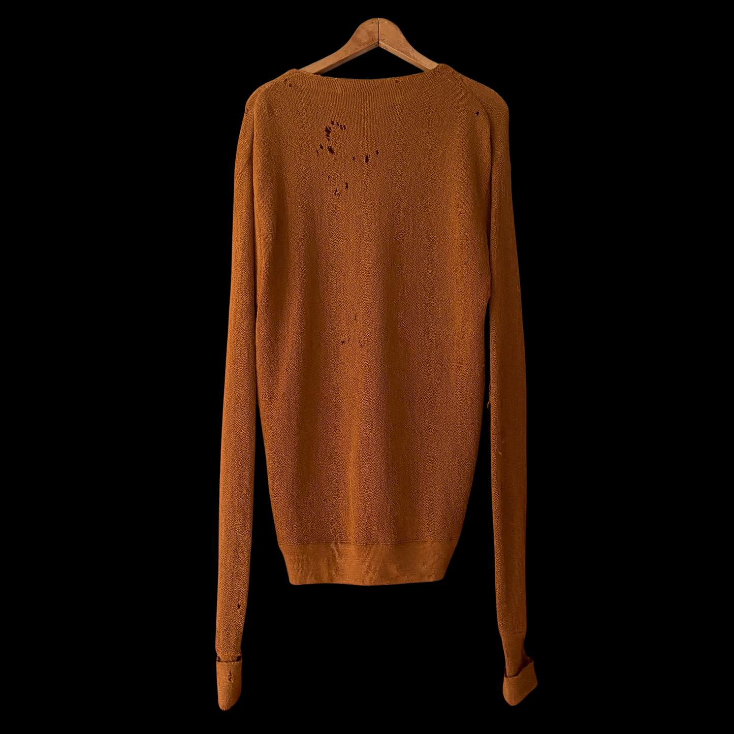1960s Distressed Orange Wool Cardigan