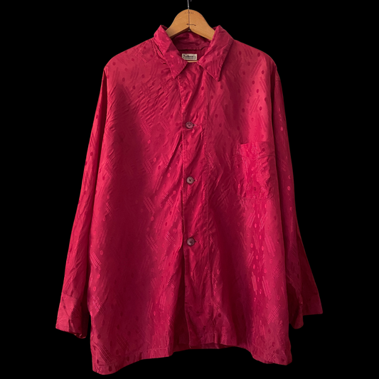 1920s 1930s Deco Brocade Red Rayon Top
