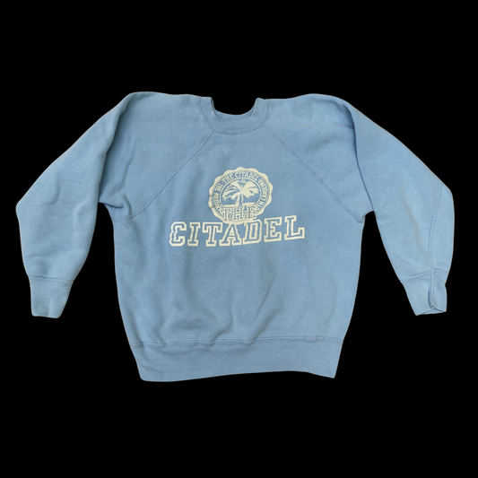 1960s Champion “Running Man” Citadel Sweatshirt Blue