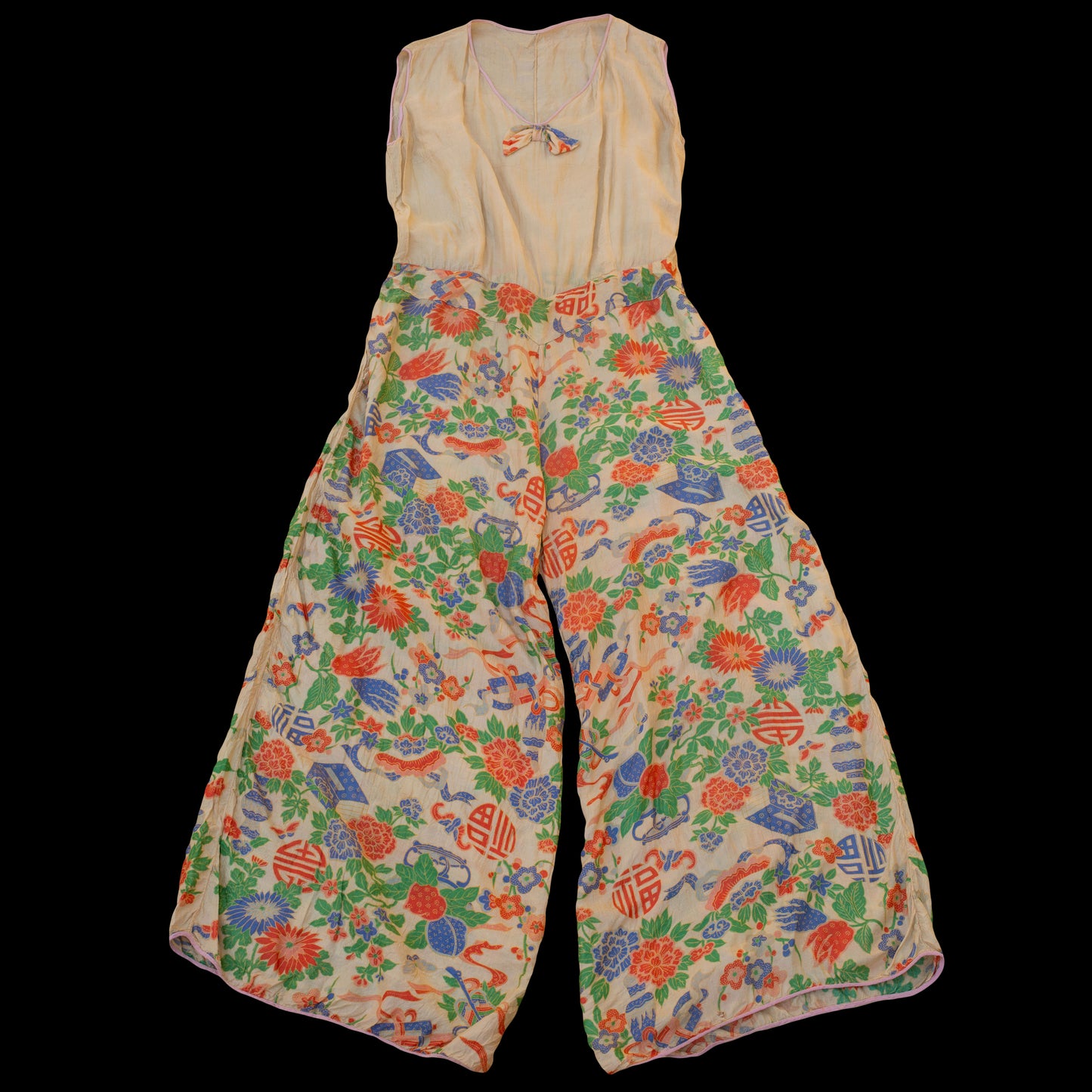1920s Chinese Pongee Silk Jumpsuit