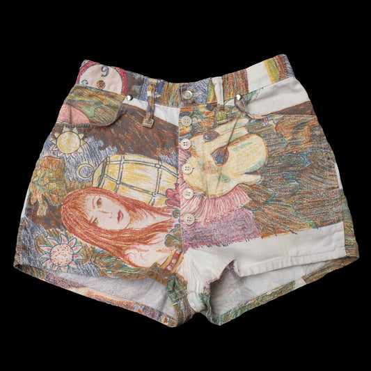 1960s Hippie Novelty Print Wrangler Shorts