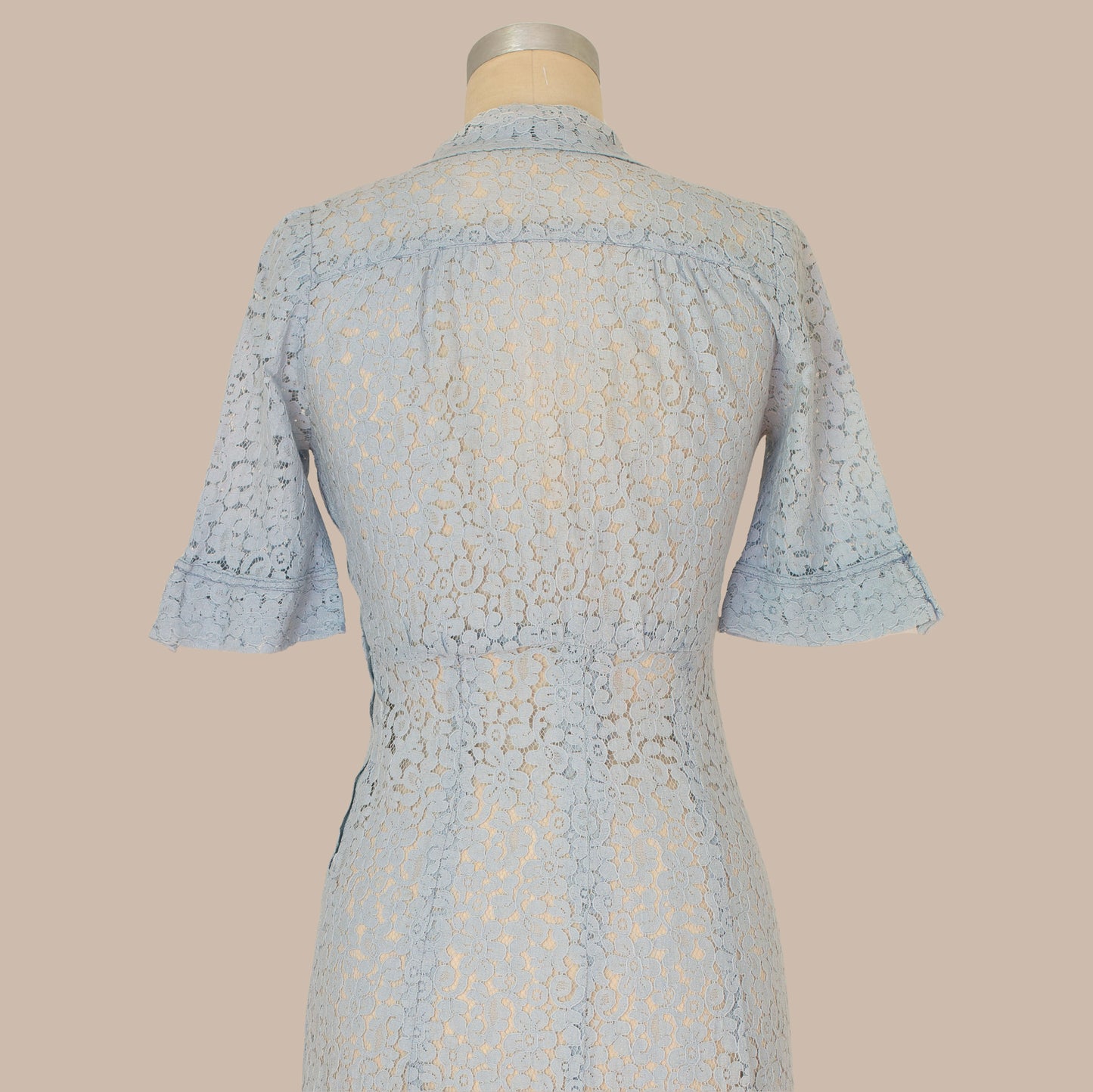 1930s Blue Lace Dress