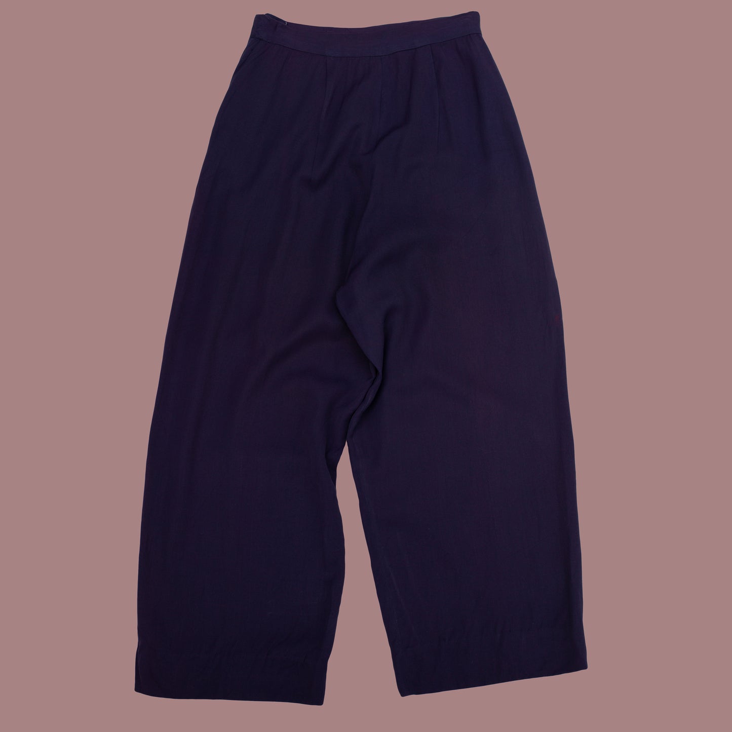 1940s Navy Blue Rayon Pants 25 Waist
