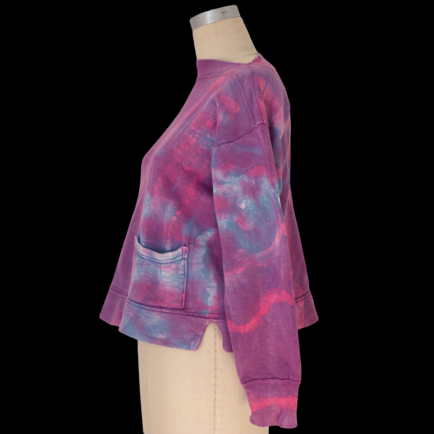 1940s Purple Sweatshirt Batik Hippie Tie Dyed 1960s