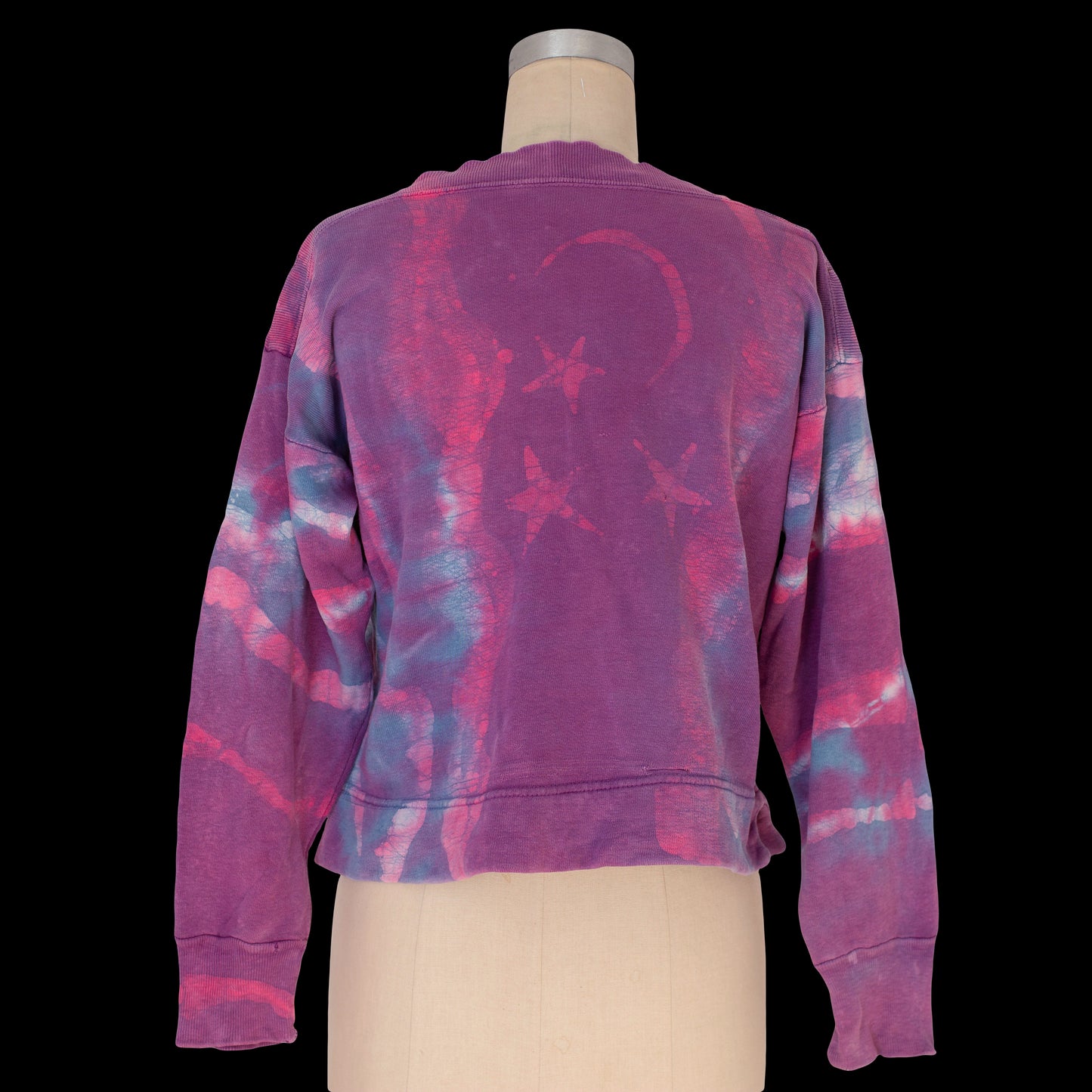 1940s Purple Sweatshirt Batik Hippie Tie Dyed 1960s