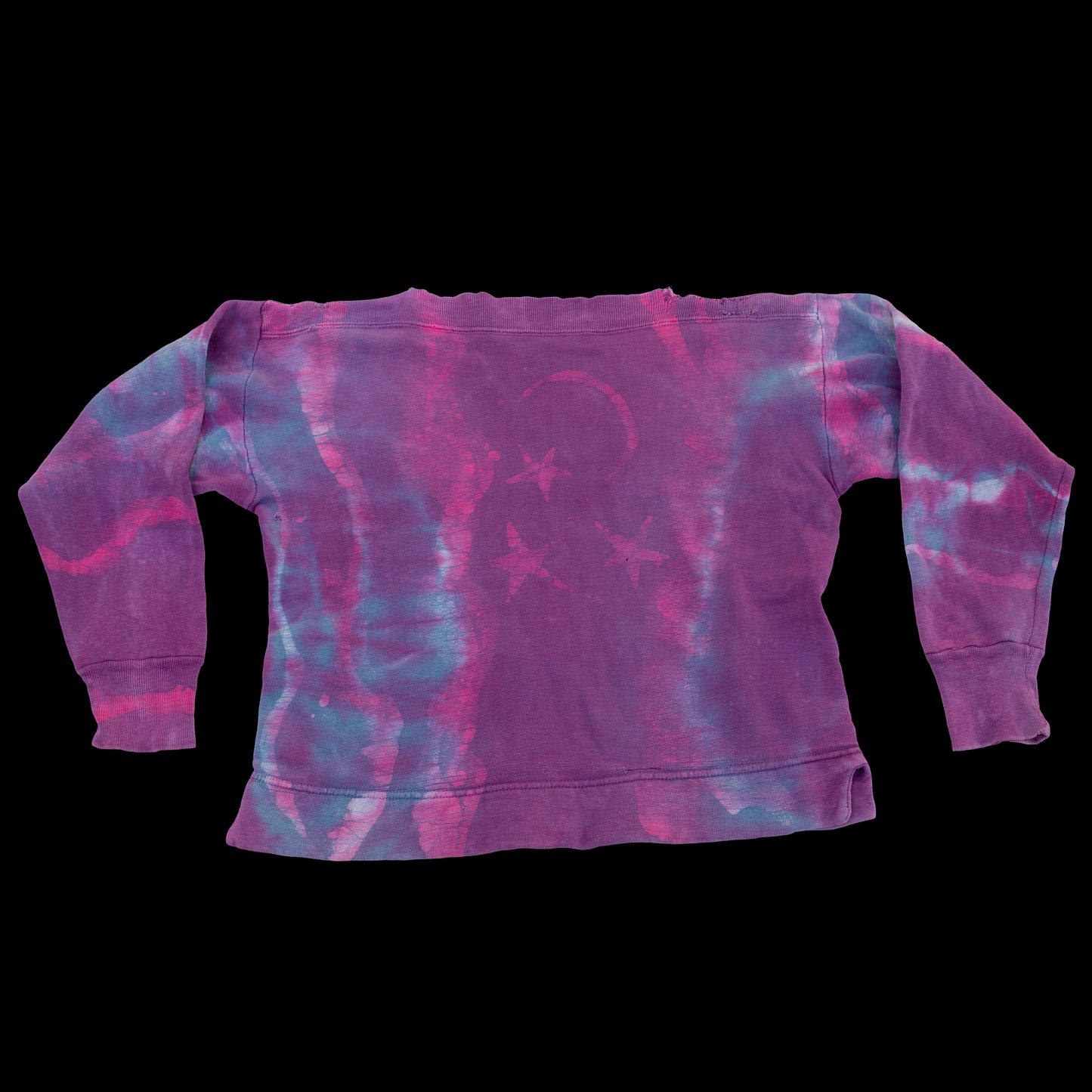 1940s Purple Sweatshirt Batik Hippie Tie Dyed 1960s