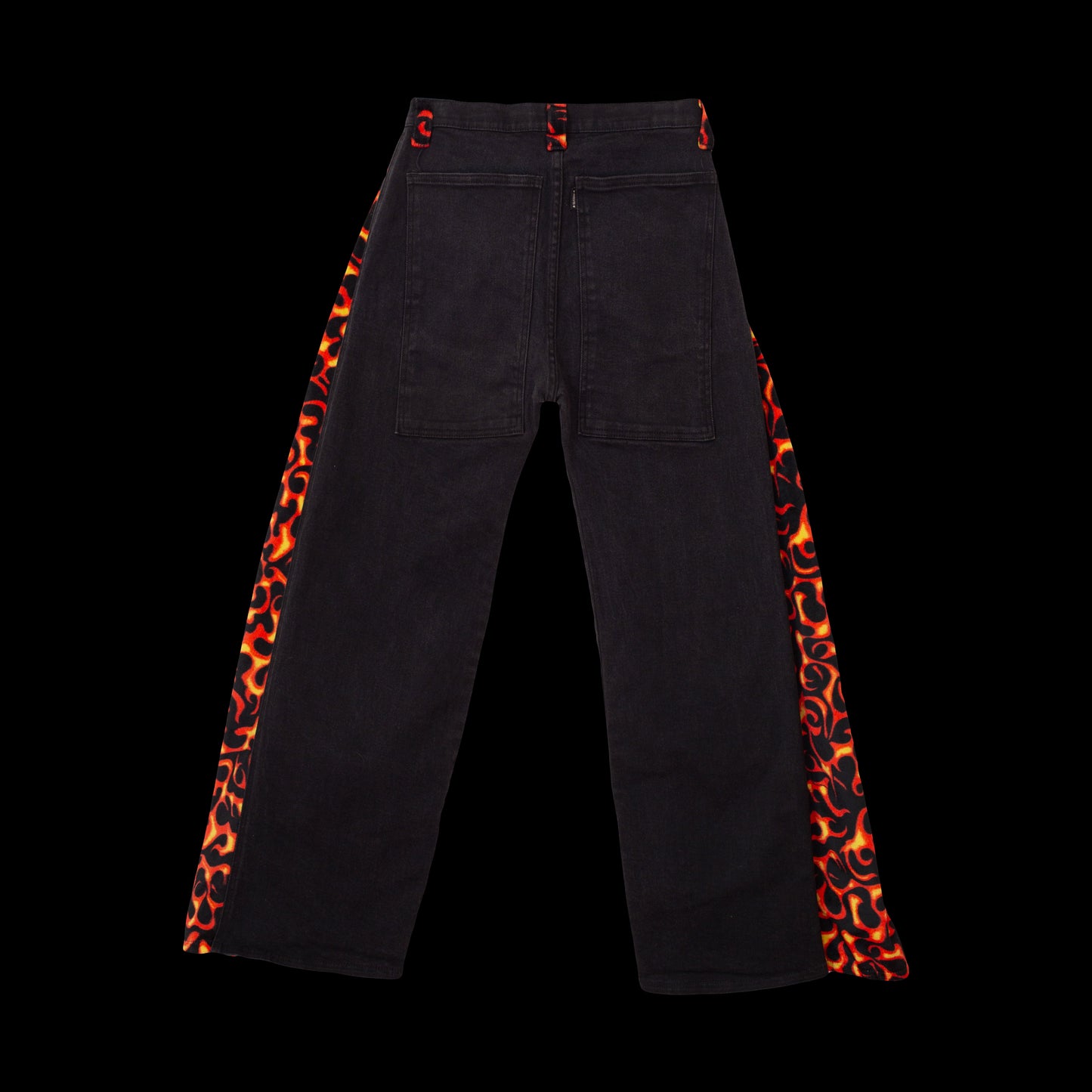 1990s Flame Print Wide Leg Jeans by Serious LA