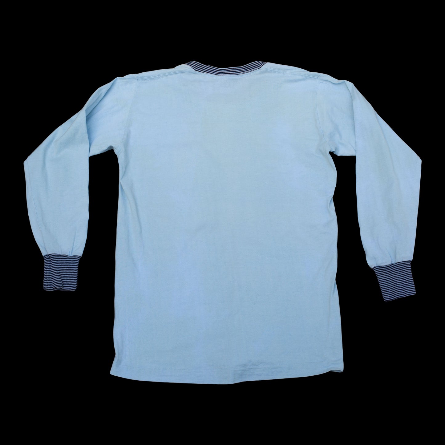 1940s Blue Long Sleeve Pocket Tee Shirt