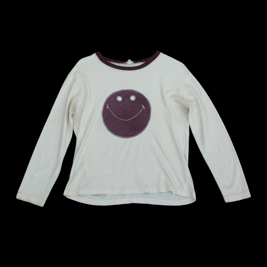 1960s Brown Smiley Face Satin Appliqué Tee "Mr Freedom" Style