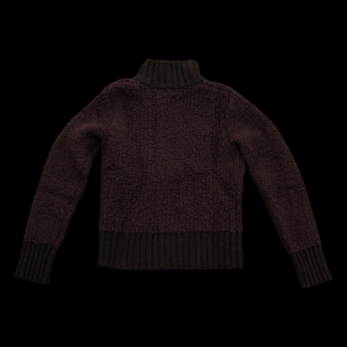 2000s Brown Wool Cardigan with Asymmetrical Buttons