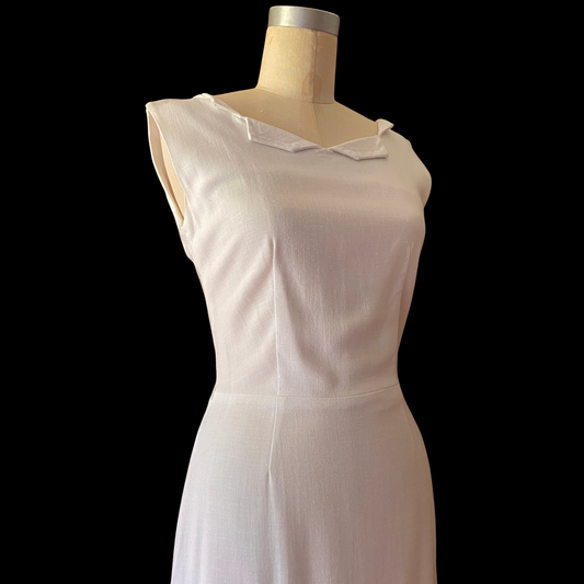 1940s White Cotton Dress