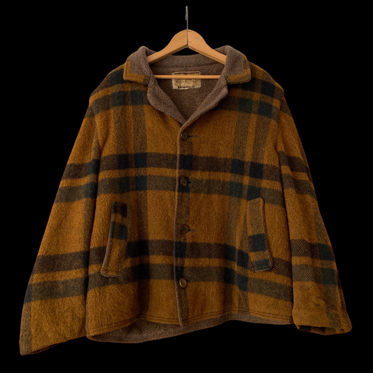 1960s Orange Plaid Wool Jacket