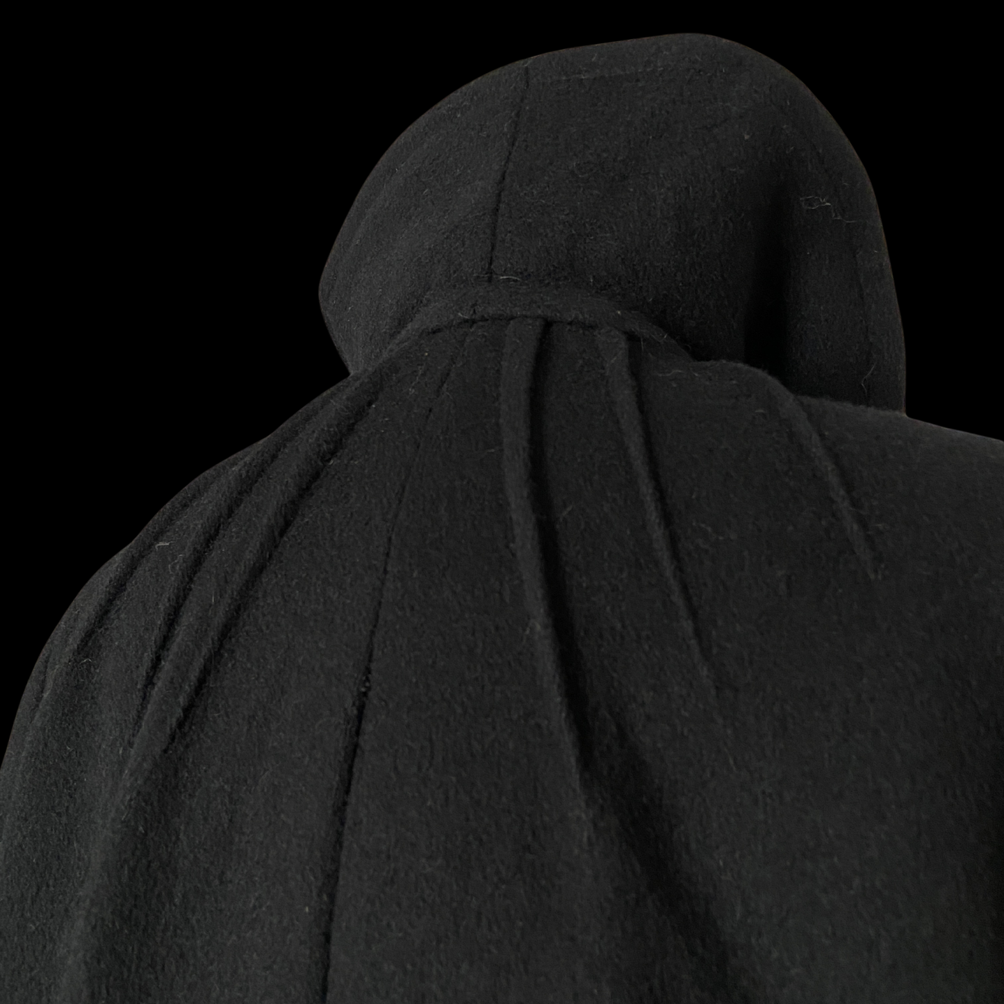 1960s Black Wool Coat Mod Flower Buttons