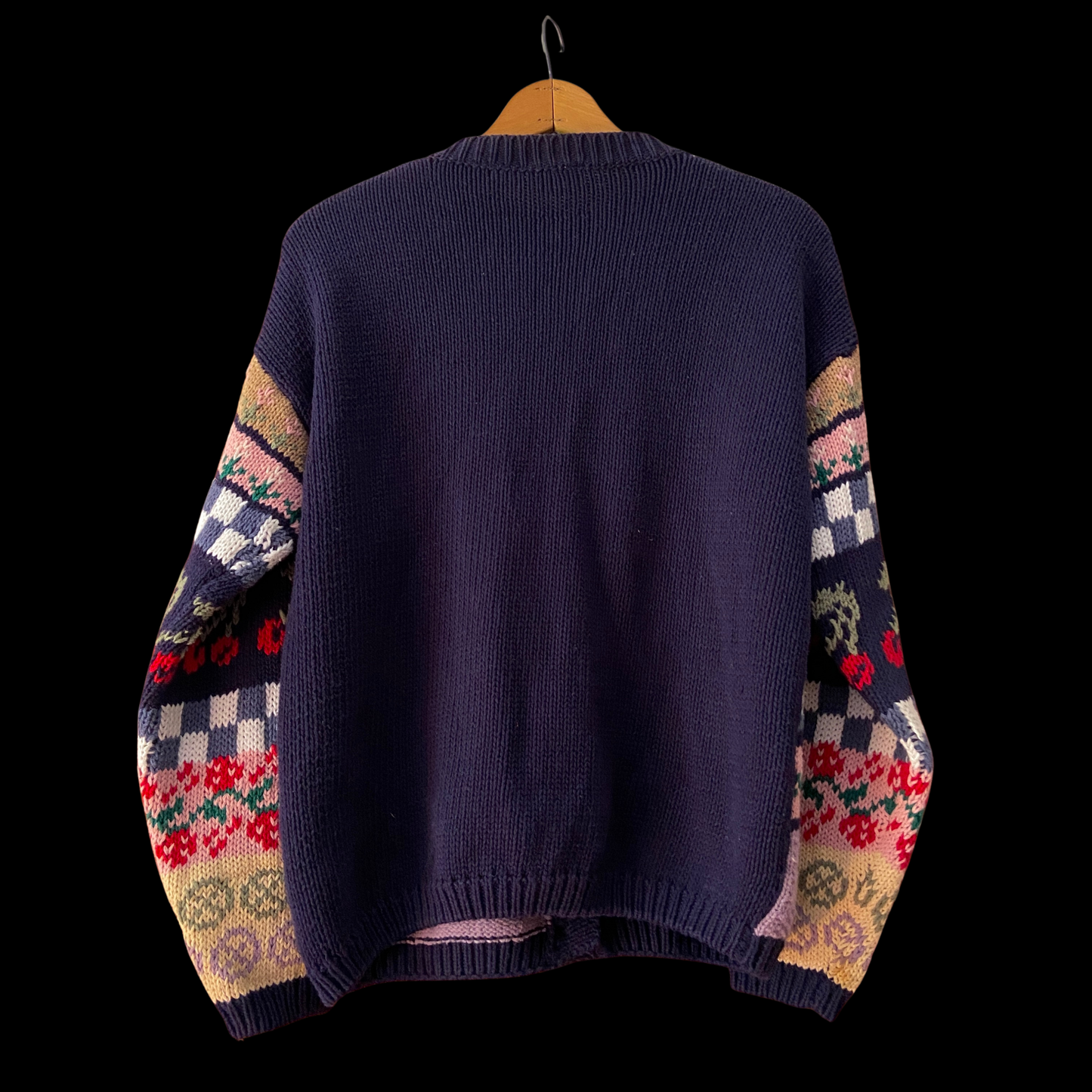 1980s Cherry Watermelon Patchwork Intarsia Cardigan