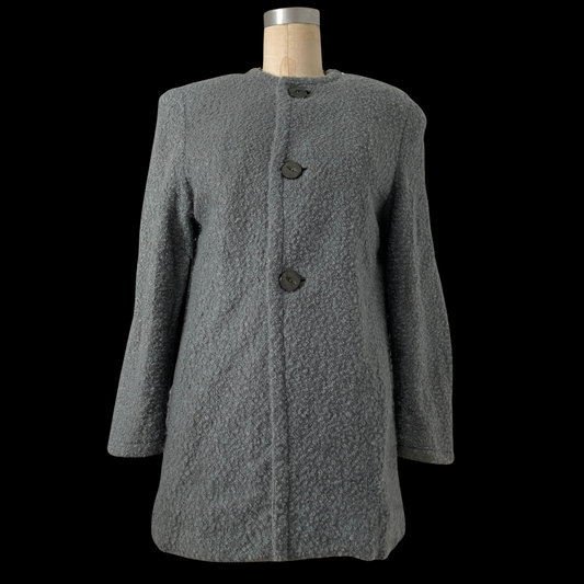 1940s Boucle Wool Jacket with Scarf