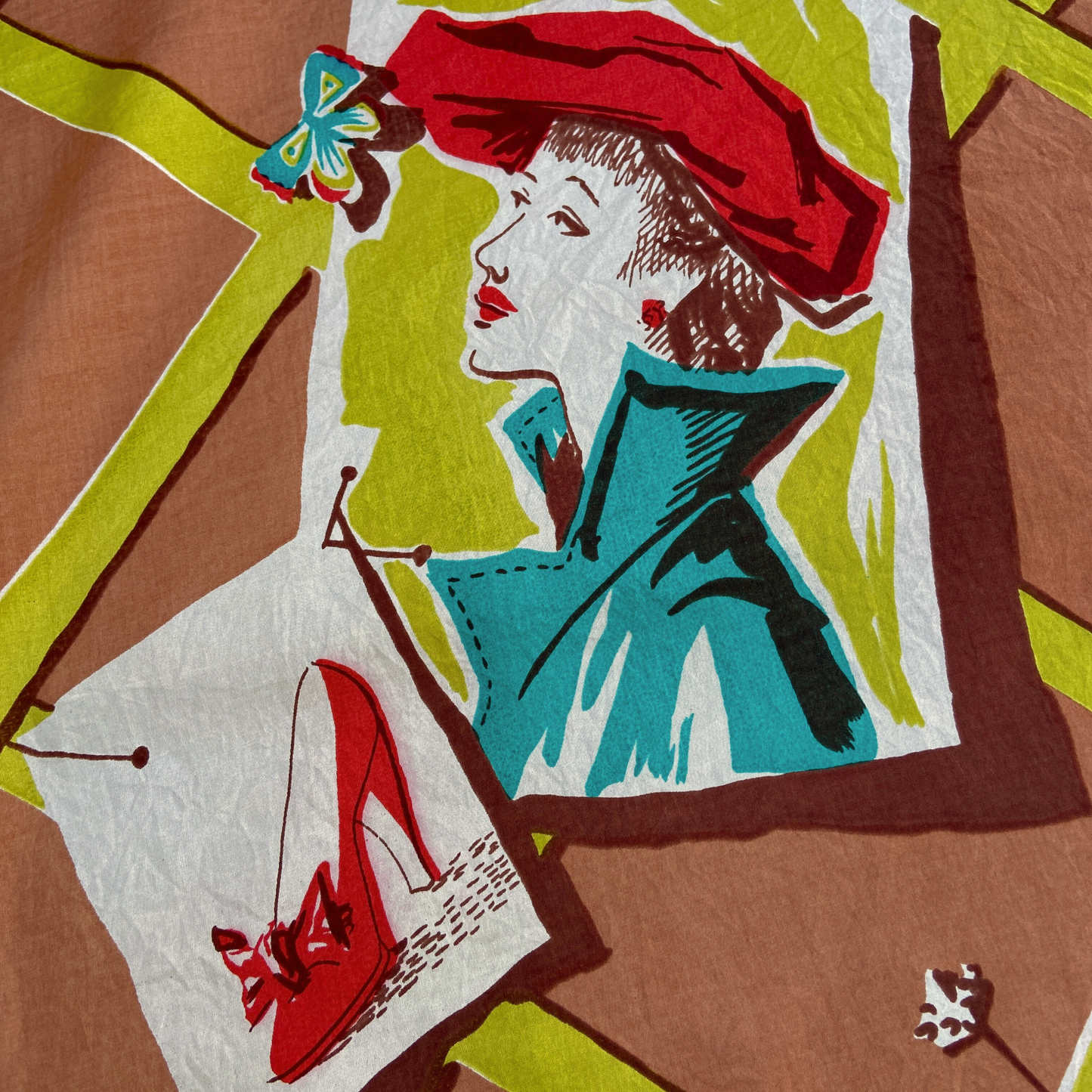 1940s Fashion Lover Memento Silk Scarf