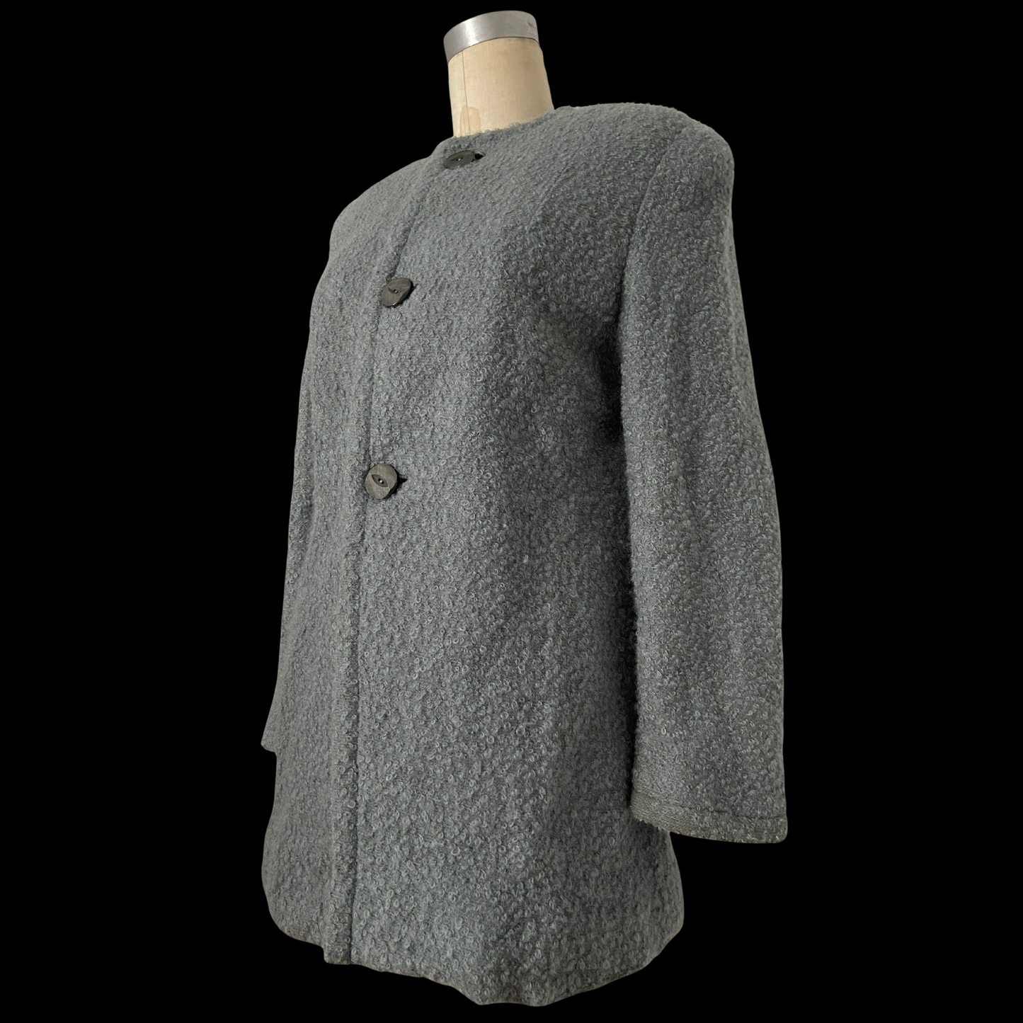 1940s Boucle Wool Jacket with Scarf