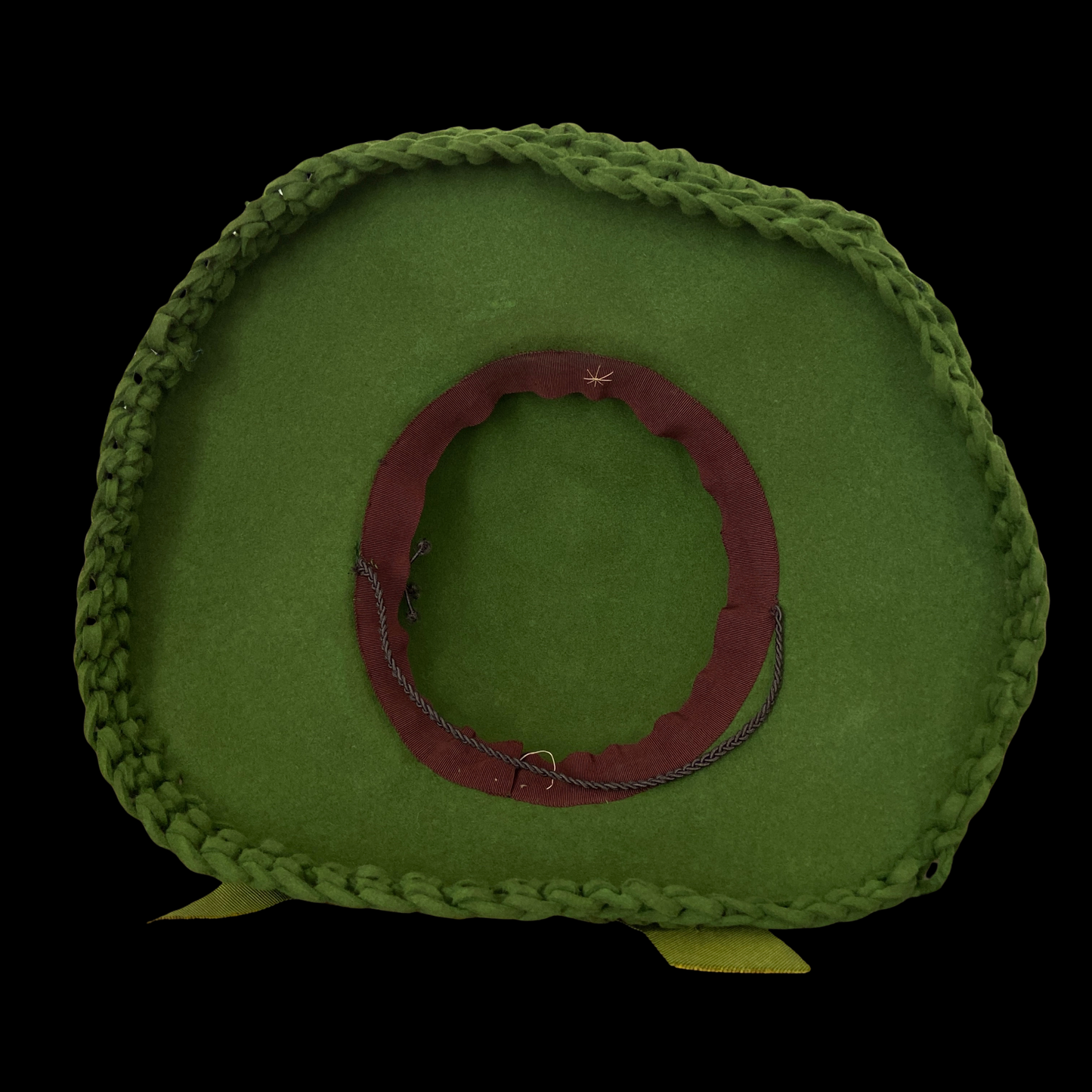 1940s Green Wool Felt Tilt Hat with Bow