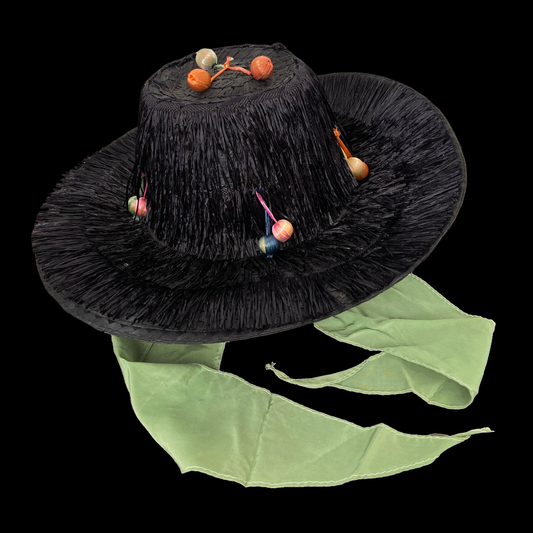 1940s Straw Hat with Bobbles Deadstock Gardening