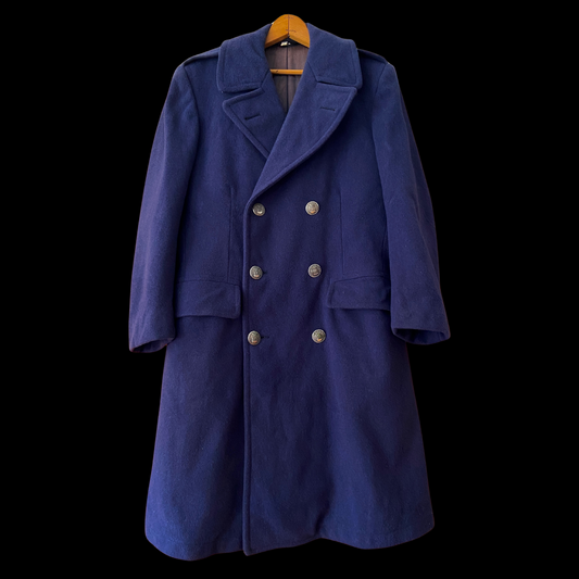 1960s Blue Wool Military Peacoat