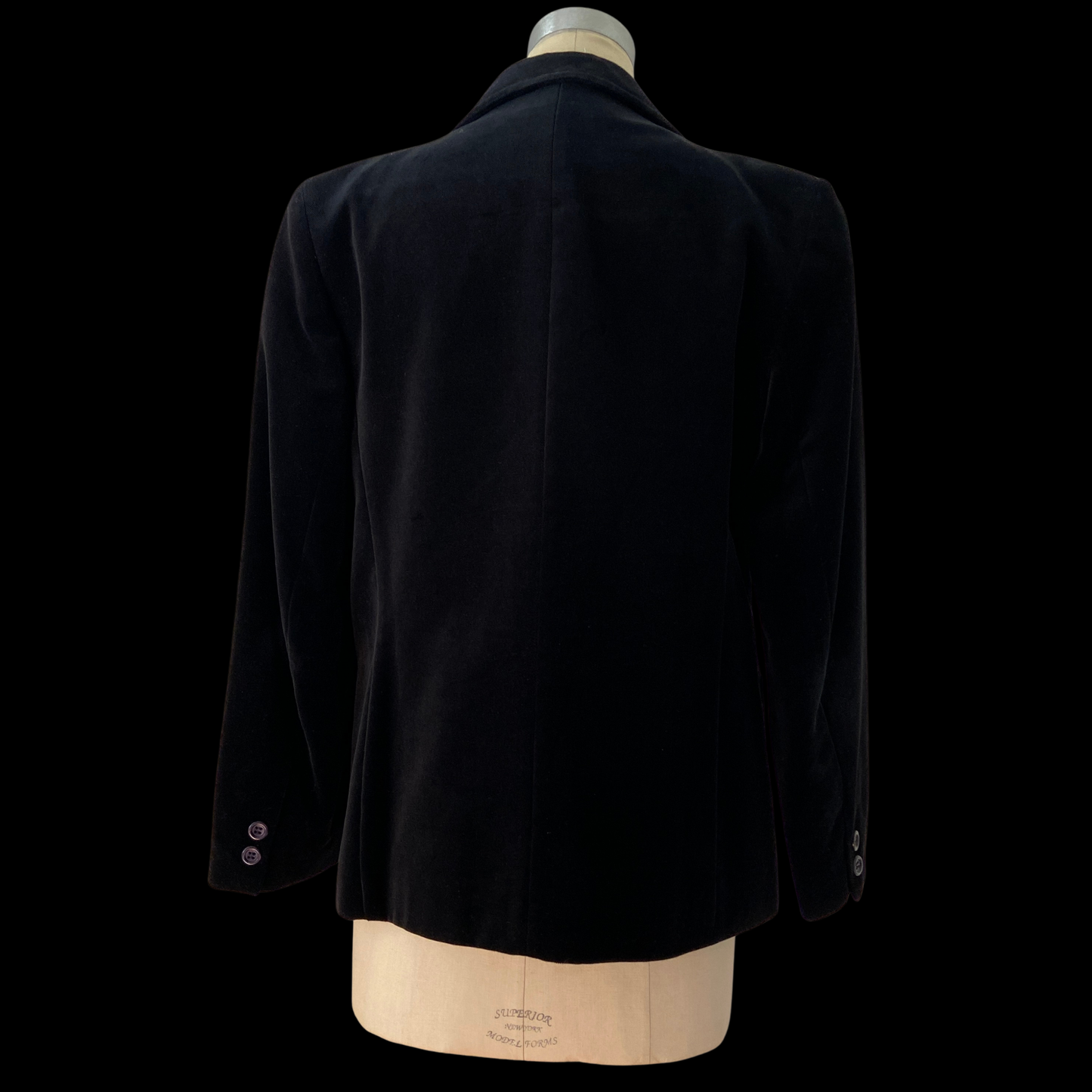 1970s Black Velvet Blazer Cotton