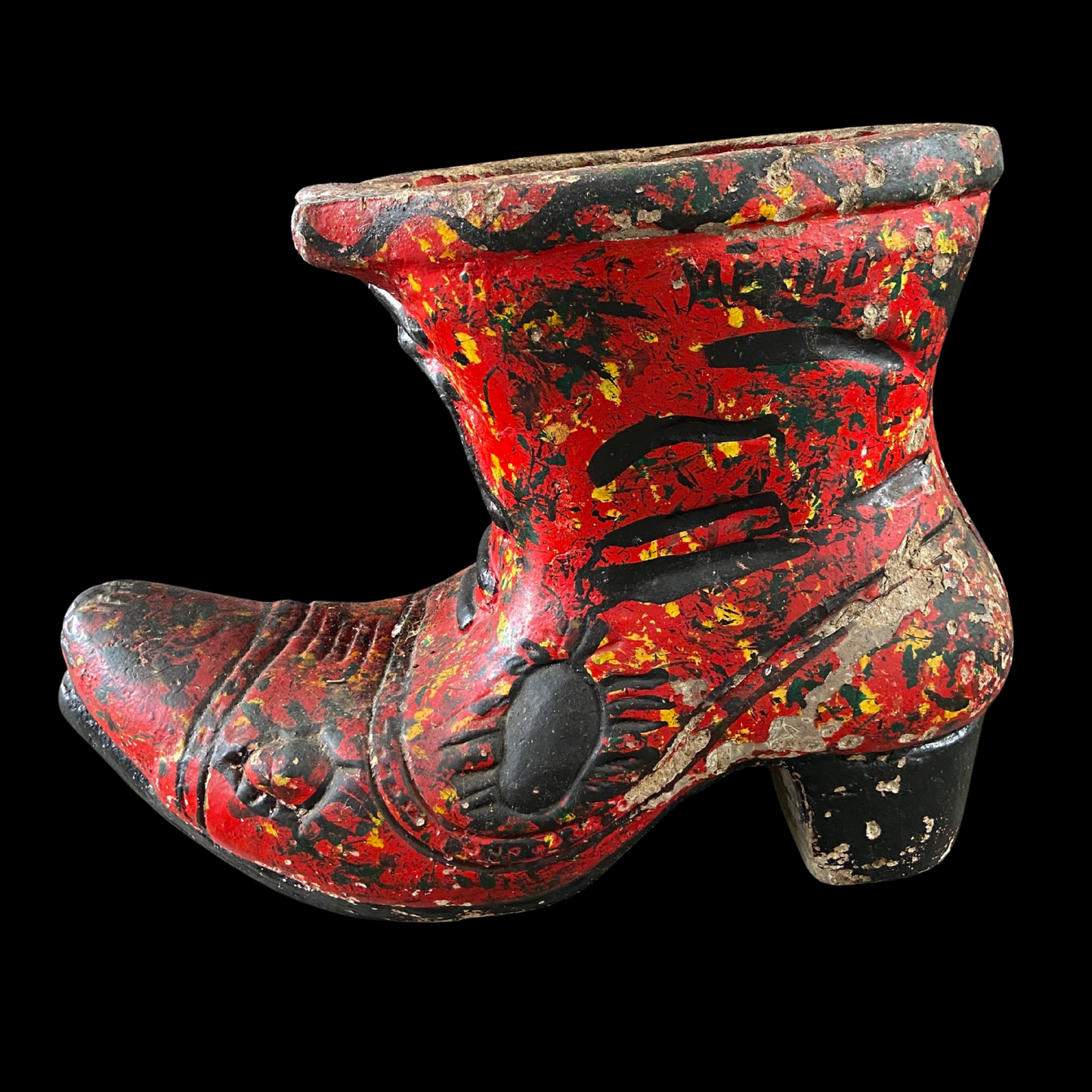 1970s Witch's Boot Concrete Planter Folk Art