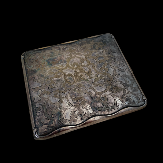 1920s Silver Metal Cigarette Case or Wallet