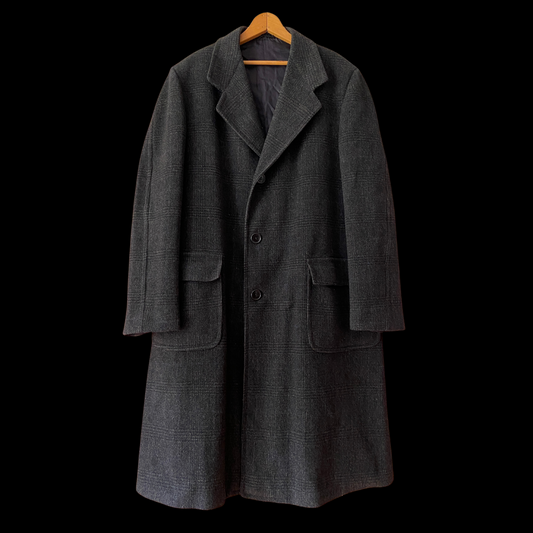 1940s Men's Black Wool Coat Clipper Craft