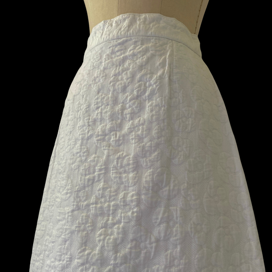 1960s 1970s Quilted Cotton Maxi Skirt
