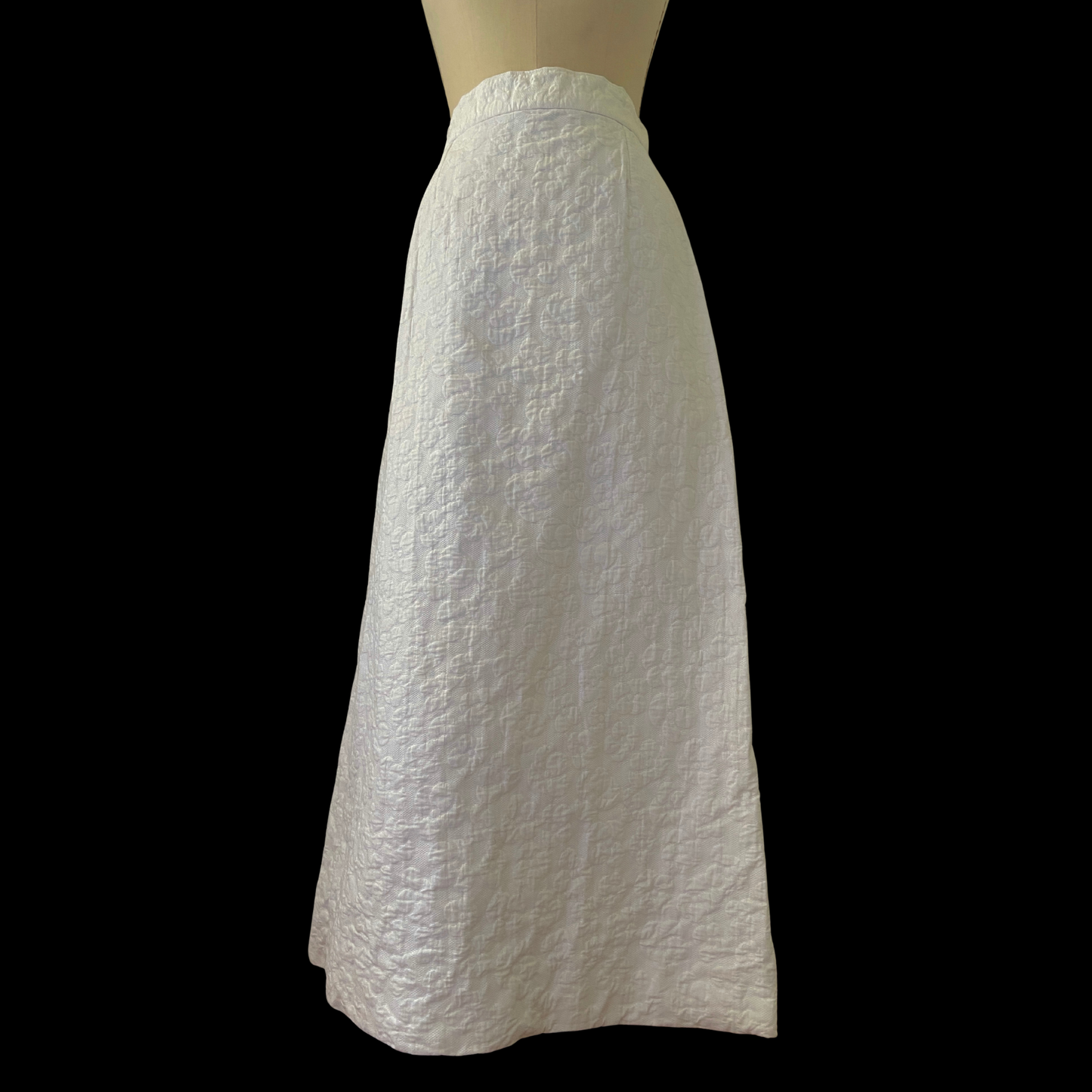 1960s 1970s Quilted Cotton Maxi Skirt