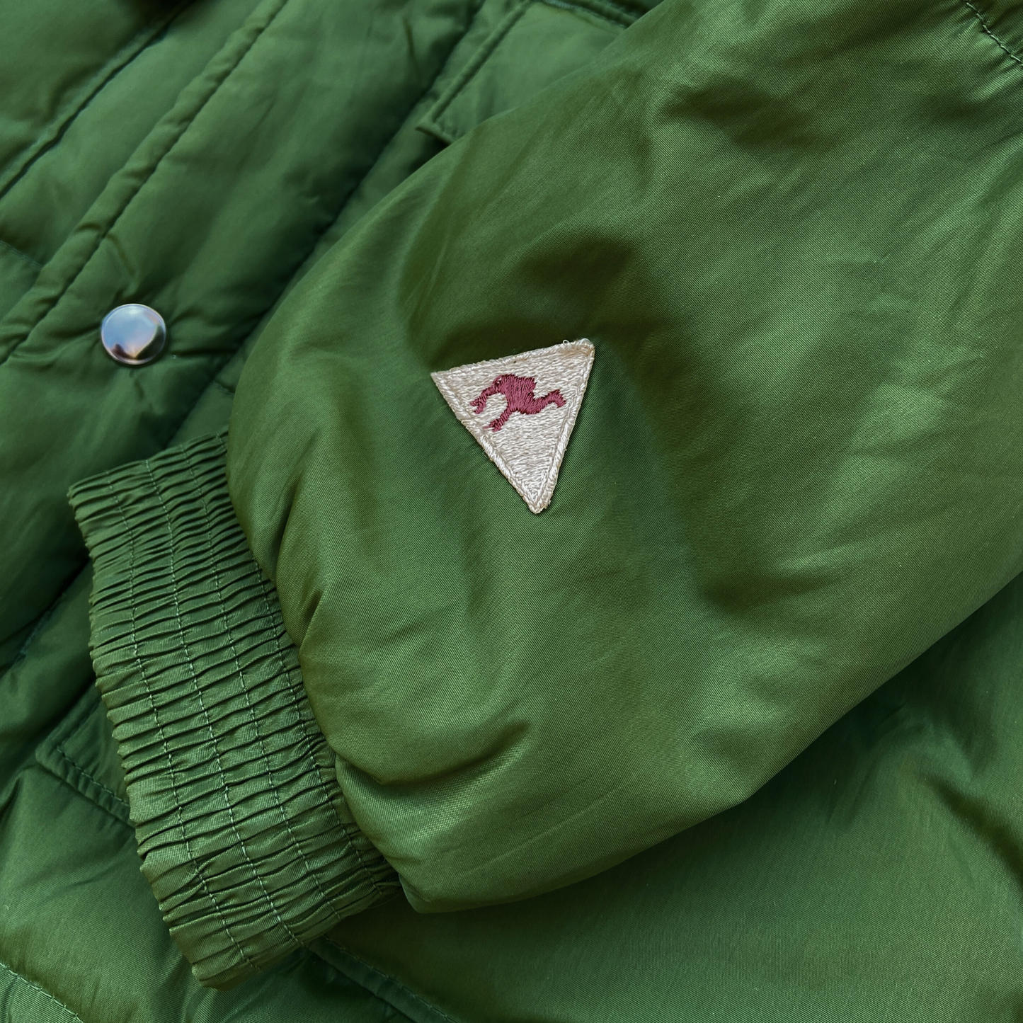 1970s Green Down Puffer Jacket Hooded