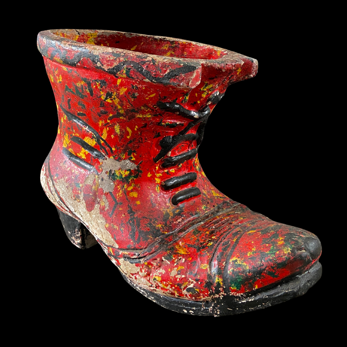 1970s Witch's Boot Concrete Planter Folk Art