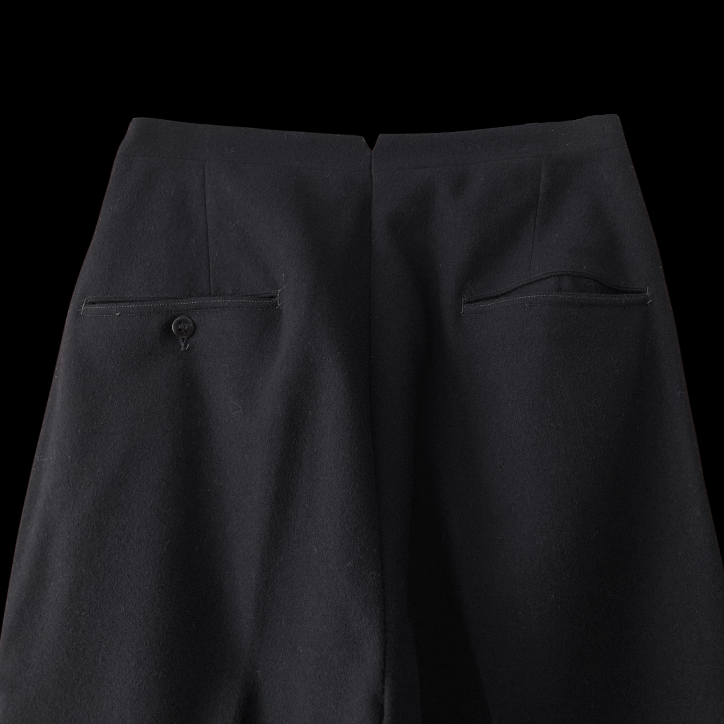 1940s 1950s Black Wool Tuxedo Pants Pleated