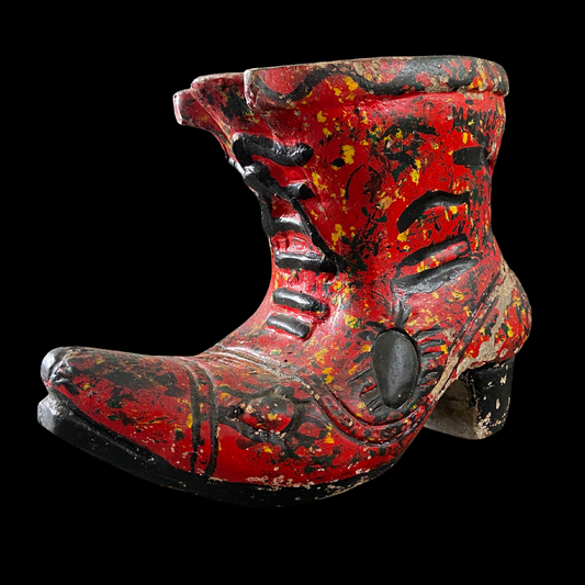 1970s Witch's Boot Concrete Planter Folk Art