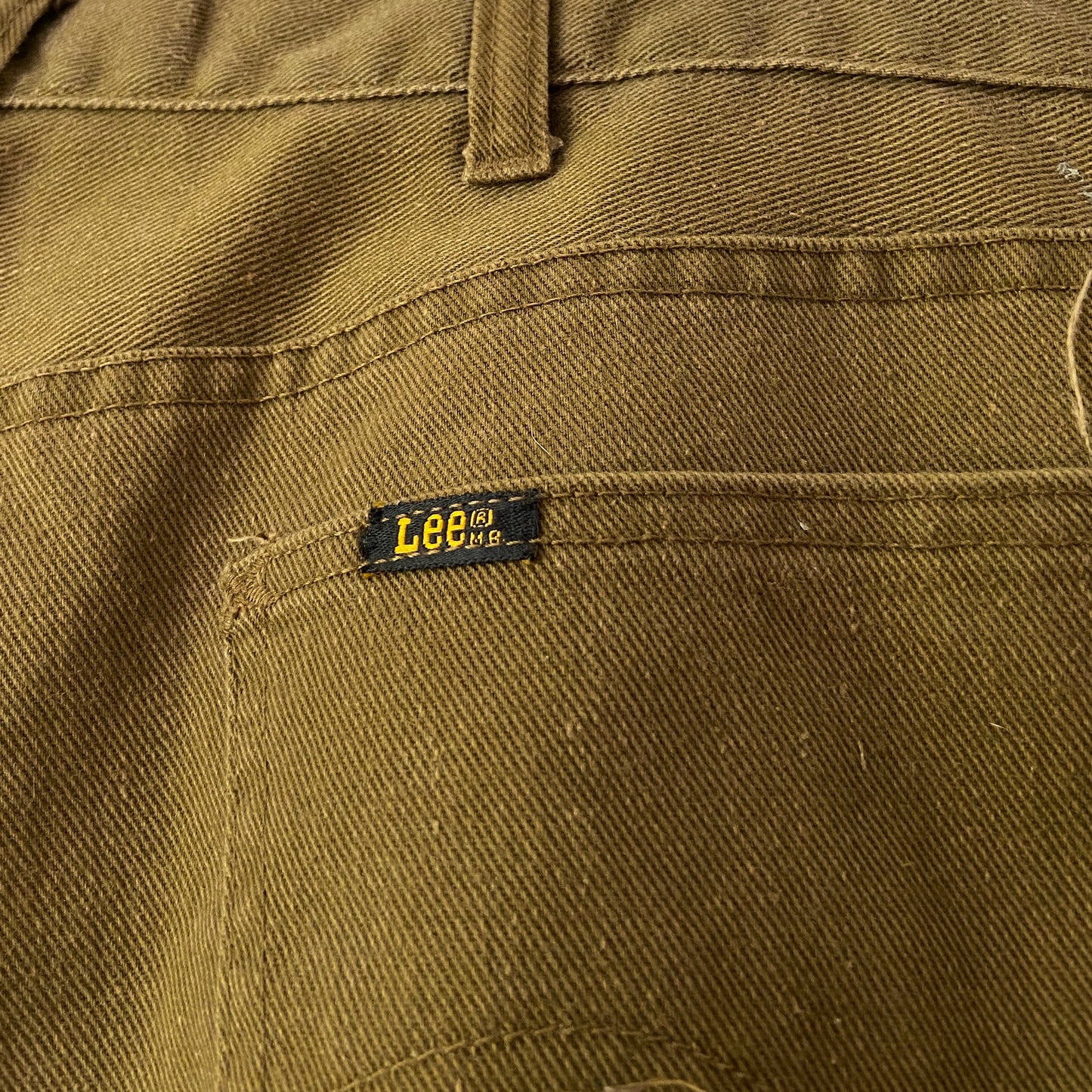 1970s Lee Rider Jeans Olive Brown Bell Bottoms 32 in Waist