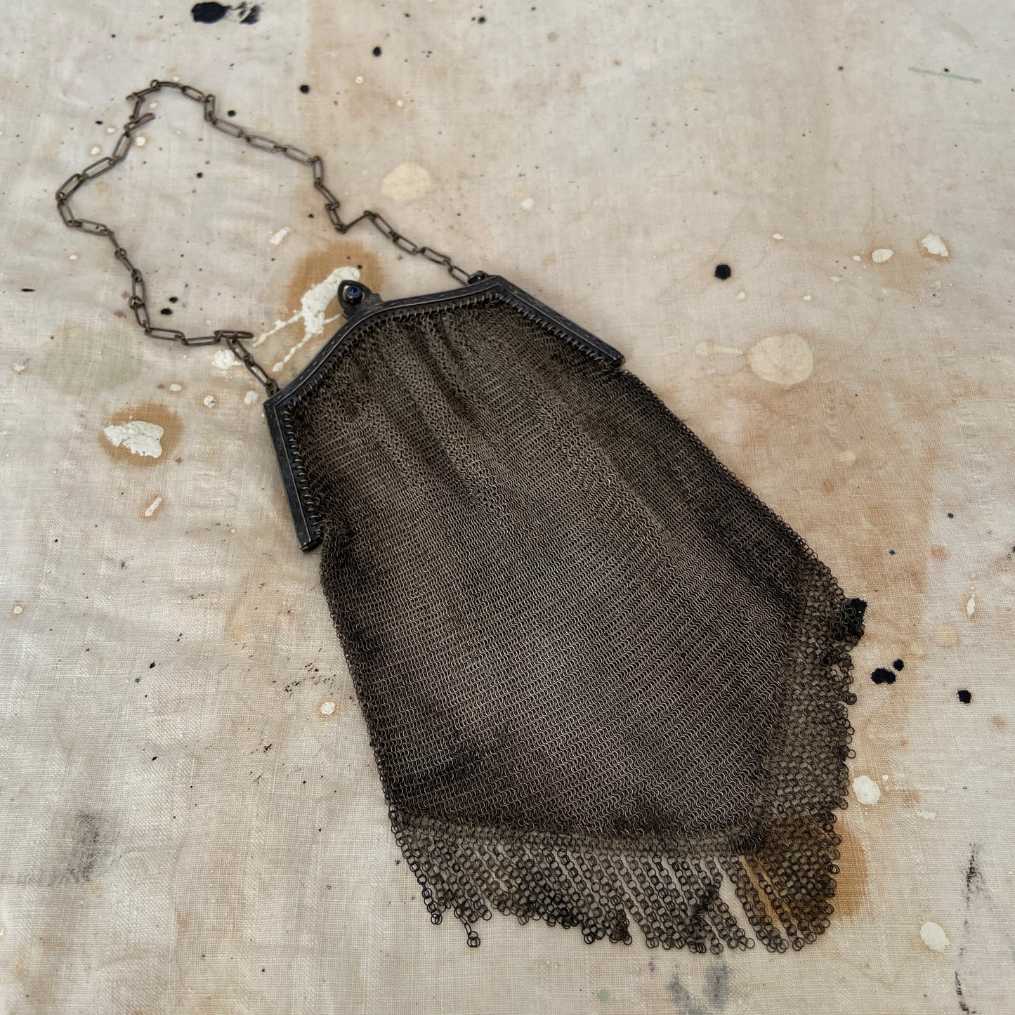 1920s Whiting and Davis Silver Mesh Chain Bag