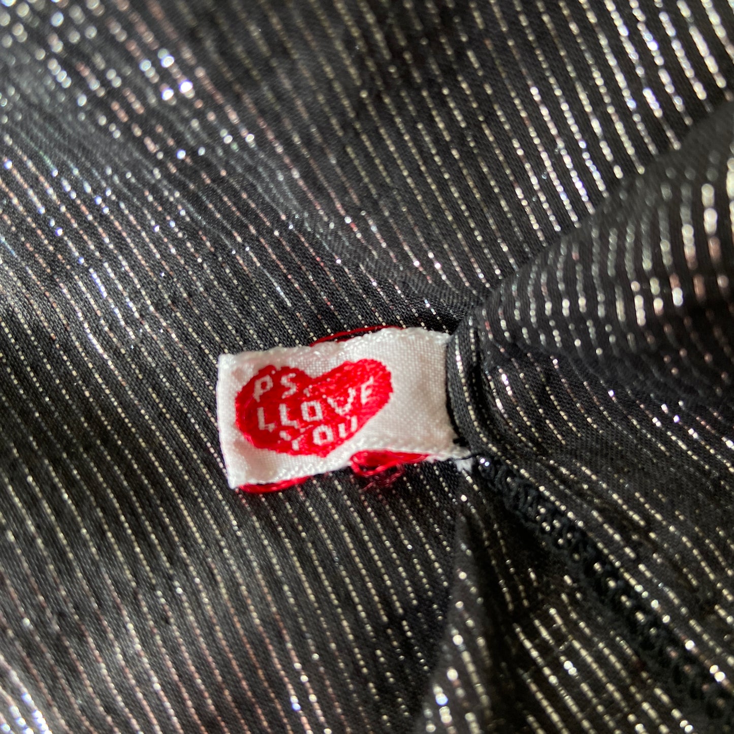 1970s Black Indian Cotton and Lurex Shirt