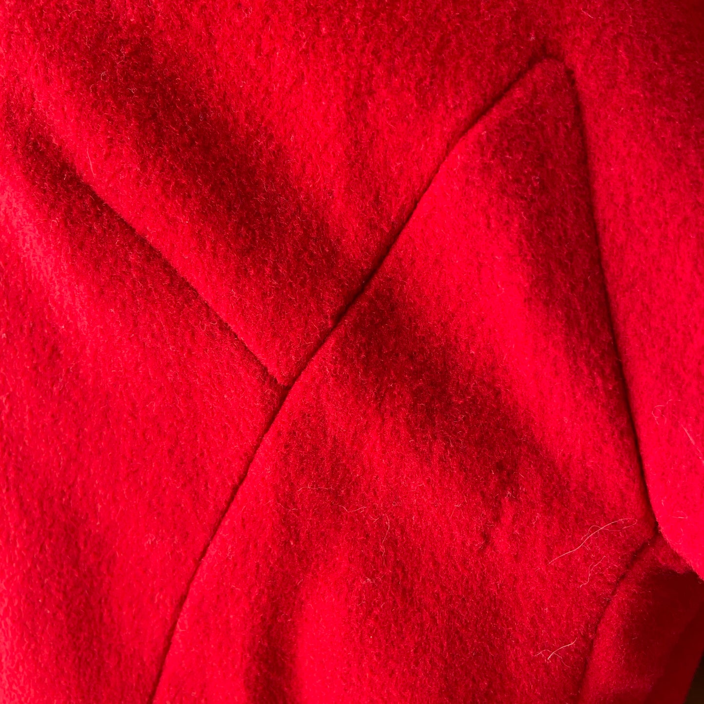 1950s Red Wool Coat with Gold Buttons