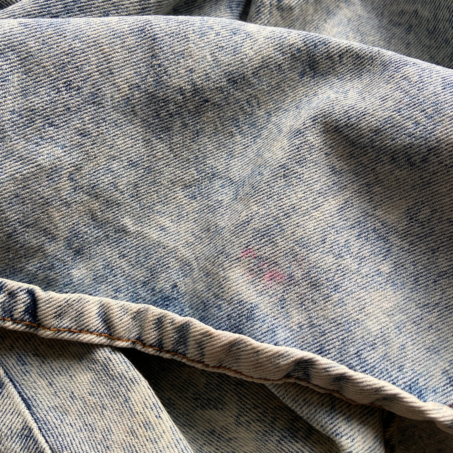 1980s Studded Acid Wash Denim Mini Skirt